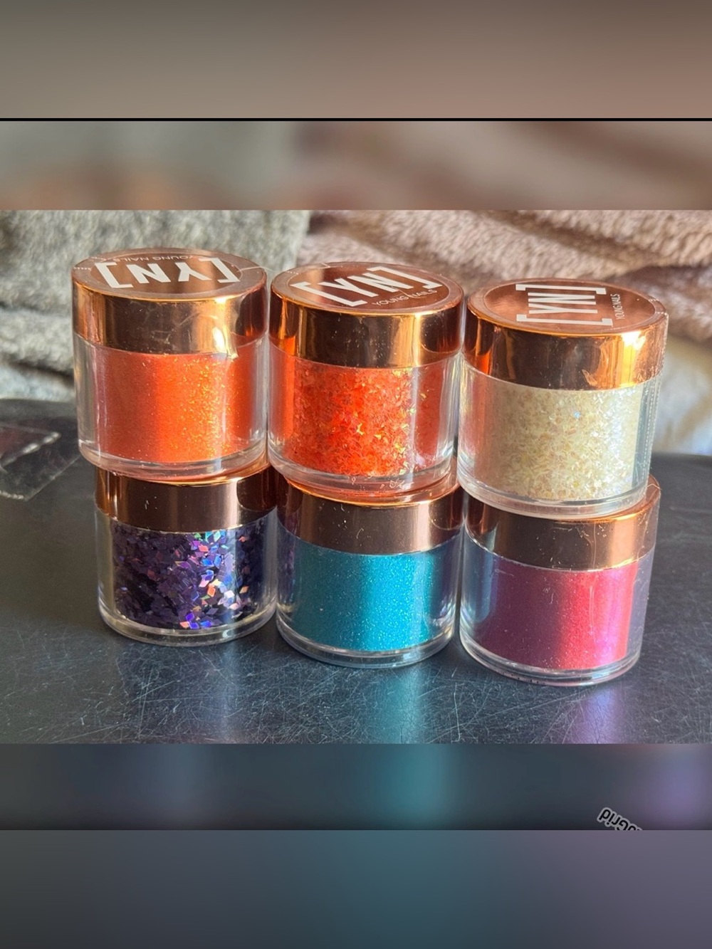 YOUNG NAILS (6) pc Nail art Glitter bundle 1oz jar NEW/SEALED